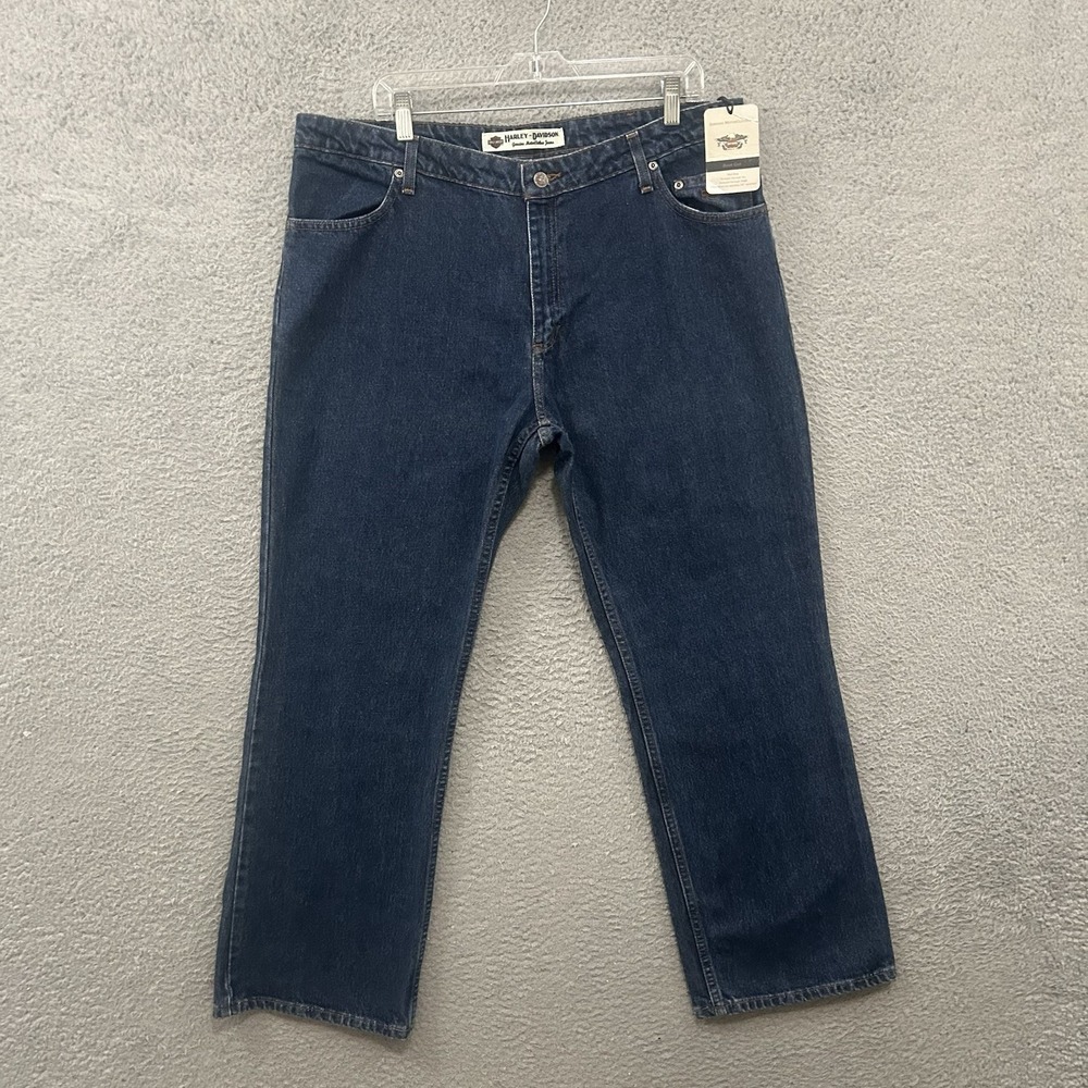 Harley‎ Davidson Jeans Womens 18 Petite Blue Denim Biker Boot Cut Non Stretch